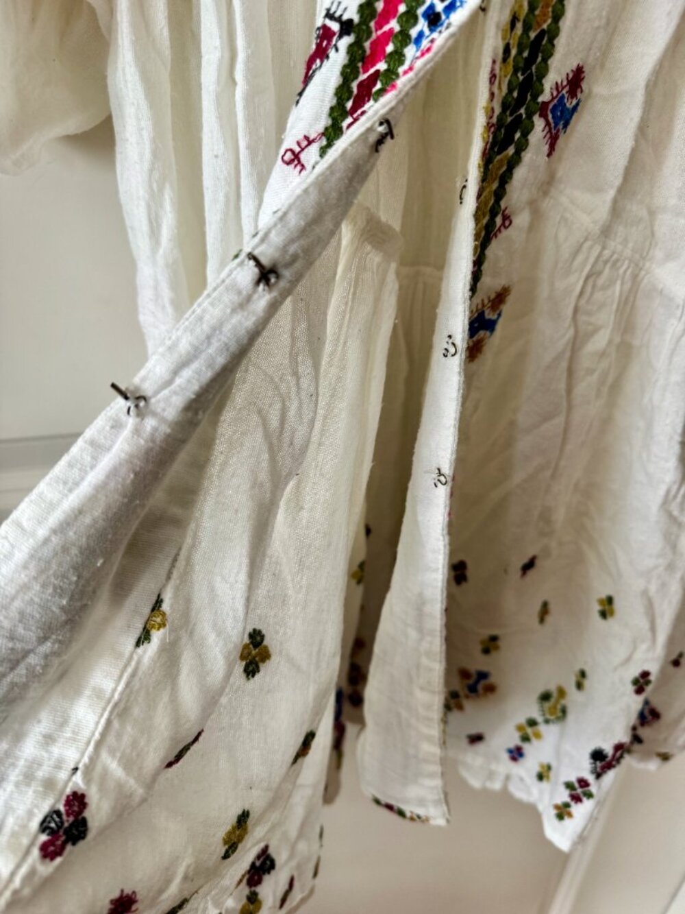 Free People Embroidered Flowy Boho Open Front Option Layering Peasant Dress - Picture 3 of 6